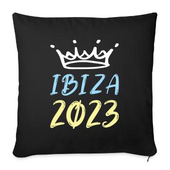Ibiza 2023 - Sofa pillowcase 17,3'' x 17,3'' (45 x 45 cm) - black - Front