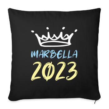 Marbella 2023 - Housse de coussin décorative 45 x 45 cm - noir - Devant