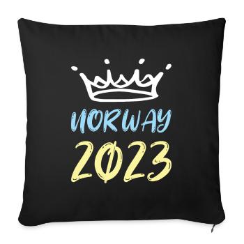 Norway 2023 - Sofa pillowcase 17,3'' x 17,3'' (45 x 45 cm) - black - Front