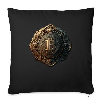 Bitcoin Design für BTC Fans - Sofakissenbezug 45 x 45 cm - Schwarz - Vorne