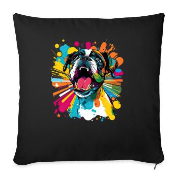 Dog Cartoon Boxer Design for Dog Lovers - Sofa pillowcase 17,3'' x 17,3'' (45 x 45 cm) - black - Front