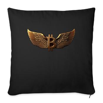 Bitcoin Design for BTC Fans - Sofa pillowcase 17,3'' x 17,3'' (45 x 45 cm) - black - Front