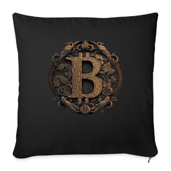 Bitcoin Design für BTC Fans - Sofakissenbezug 45 x 45 cm - Schwarz - Vorne