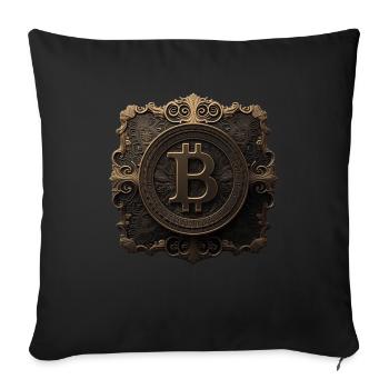 Bitcoin Design für BTC Fans - Sofakissenbezug 45 x 45 cm - Schwarz - Vorne