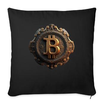 Bitcoin Design for BTC Fans - Sofa pillowcase 17,3'' x 17,3'' (45 x 45 cm) - black - Front