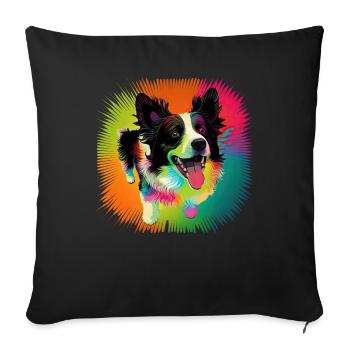 Dog Saying Border Collie Design - Sofa pillowcase 17,3'' x 17,3'' (45 x 45 cm) - black - Front