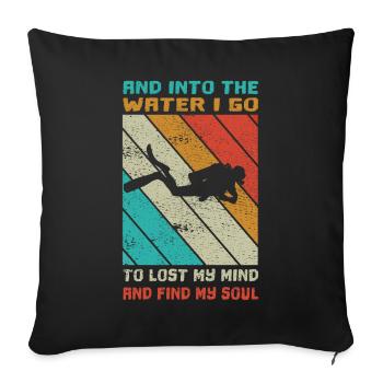 Scuba Diving - Tank Diver Saying - Sofa pillowcase 17,3'' x 17,3'' (45 x 45 cm) - black - Front