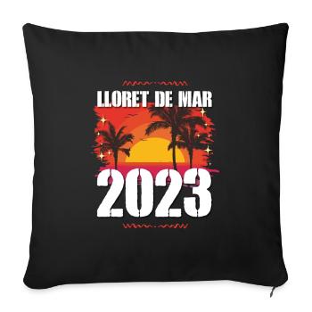 lloret de mar 2023 - Sofa pillowcase 17,3'' x 17,3'' (45 x 45 cm) - black - Front