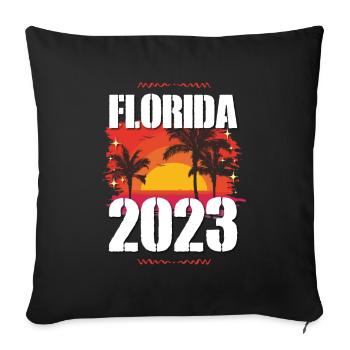Florida 2023 - Sofa pillowcase 17,3'' x 17,3'' (45 x 45 cm) - black - Front