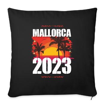 Majorque 2023 - Housse de coussin décorative 45 x 45 cm - noir - Devant