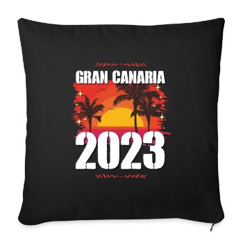 Grande Canarie 2023 (Garantie du prix le plus bas) - Housse de coussin décorative 45 x 45 cm - noir - Devant