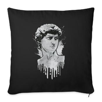 Finnish Goth Aesthetic Gothic David Statue Drip - Sofa pillowcase 17,3'' x 17,3'' (45 x 45 cm) - black - Front