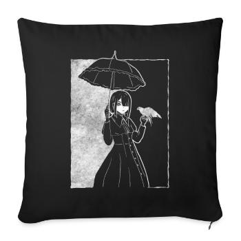 Finlandais Goth Esthétique Goth Anime Fille Gothique - Housse de coussin décorative 45 x 45 cm - noir - Devant