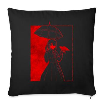 Finnish Goth Aesthetic Gothic Anime Girl Goth - Sofa pillowcase 17,3'' x 17,3'' (45 x 45 cm) - black - Front