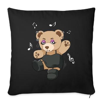 Finnish Goth Aesthetic Gothic Bear Goth - Sofa pillowcase 17,3'' x 17,3'' (45 x 45 cm) - black - Front