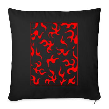 Finnish Goth Aesthetic Gothic Fire Flames Goth - Sofa pillowcase 17,3'' x 17,3'' (45 x 45 cm) - black - Front