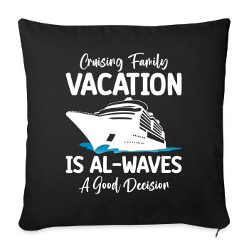 Fun Cruise Family Holiday Cruise Ship - Sofa pillowcase 17,3'' x 17,3'' (45 x 45 cm) - black - Front