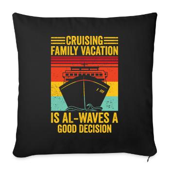 Fun Cruise Family Holiday Cruise Ship - Sofa pillowcase 17,3'' x 17,3'' (45 x 45 cm) - black - Front