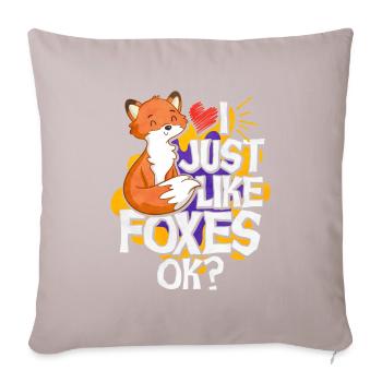 Fuchs - Sofakissenbezug 45 x 45 cm - helles Taupe - Vorne