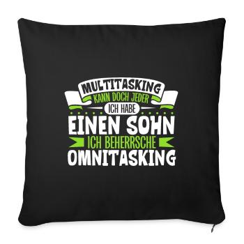 Multitasking kann jeder - Vater und Sohn - Sofakissenbezug 45 x 45 cm - Schwarz - Vorne