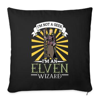 D20 RPG Character - Eleven Wizards - Sofa pillowcase 17,3'' x 17,3'' (45 x 45 cm) - black - Front