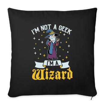 No Geek - D20 RPG Character - Wizard - Sofa pillowcase 17,3'' x 17,3'' (45 x 45 cm) - black - Front