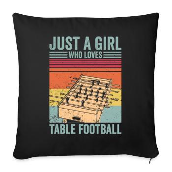 Juste une fille qui aime le baby-foot de baby-foot - Housse de coussin décorative 45 x 45 cm - noir - Devant