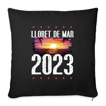 lloret de mar 2023 - Sofa pillowcase 17,3'' x 17,3'' (45 x 45 cm) - black - Front