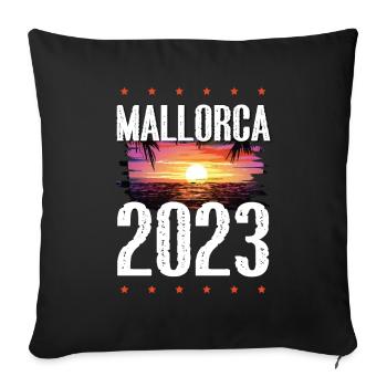 Majorque 2023 - Housse de coussin décorative 45 x 45 cm - noir - Devant