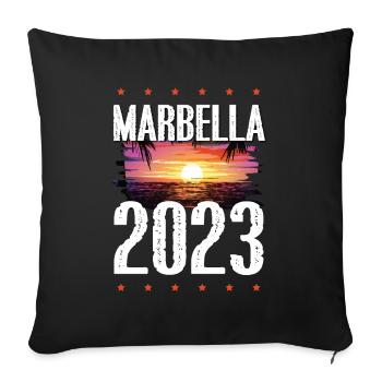 Marbella 2023 - Sofa pillowcase 17,3'' x 17,3'' (45 x 45 cm) - black - Front