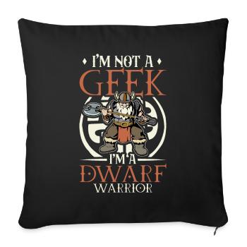 D20 RPG Personnage - Dwarf Warrior - Housse de coussin décorative 45 x 45 cm - noir - Devant