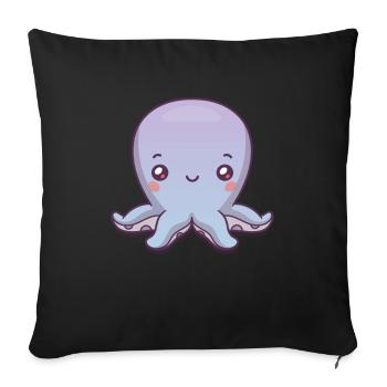 Octopus Cute Cute Kids Octopus - Sofa pillowcase 17,3'' x 17,3'' (45 x 45 cm) - black - Front