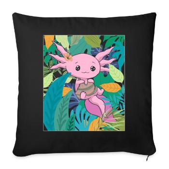 Coconut Girl Aesthetic Kawaii Axolotl - Sofakissenbezug 45 x 45 cm - Schwarz - Vorne
