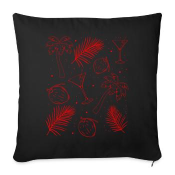 Coconut Girl Cocktail Esthétique Noix de - Housse de coussin décorative 45 x 45 cm - noir - Devant