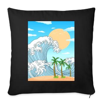 Coconut Girl Aesthetic Great Wave Off Kanagawa - Sofakissenbezug 45 x 45 cm - Schwarz - Vorne