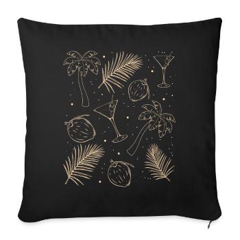 Coconut Girl Esthétique Cocktail à la noix de - Housse de coussin décorative 45 x 45 cm - noir - Devant