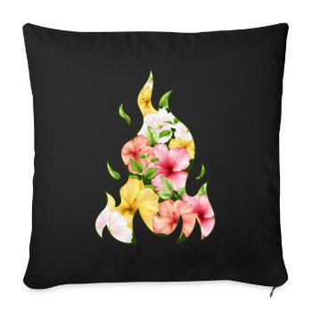 Coconut Girl Aesthetic Hibiscus Flame - Sofakissenbezug 45 x 45 cm - Schwarz - Vorne