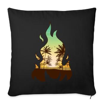 Coconut Girl Aesthetic Tropical Summer Beach Flame - Sofakissenbezug 45 x 45 cm - Schwarz - Vorne