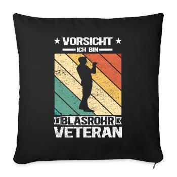 Blasrohrschießen Blasrohrschütze Blasrohr schießen - Sofakissenbezug 45 x 45 cm - Schwarz - Vorne