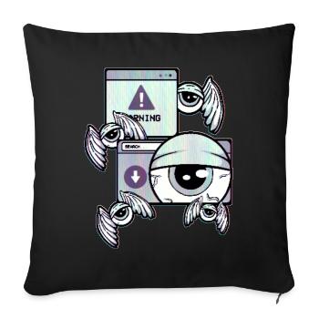 Cassette Futurisme Weirdcore Eyeball Rétro Futurisme - Housse de coussin décorative 45 x 45 cm - noir - Devant