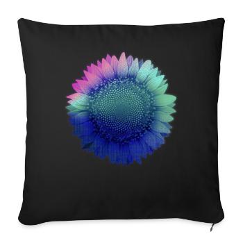 Cyber Esthétique Tournesol Rétro Futurisme Vaporwave - Housse de coussin décorative 45 x 45 cm - noir - Devant