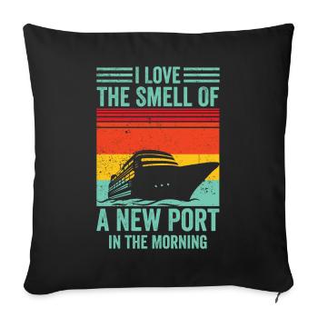 Funny Cruise Cruiser Cruise Ship Retro - Sofa pillowcase 17,3'' x 17,3'' (45 x 45 cm) - black - Front