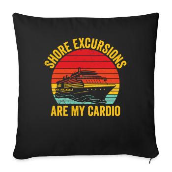 Funny Cruise Cruiser Cruise Ship Retro - Sofa pillowcase 17,3'' x 17,3'' (45 x 45 cm) - black - Front