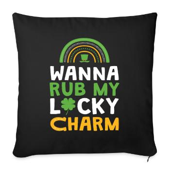Rub Lucky Charm St Patrick's Day Ireland - Sofa pillowcase 17,3'' x 17,3'' (45 x 45 cm) - black - Front