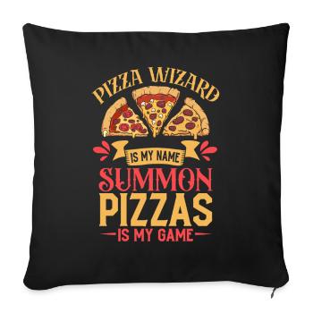 Pizza Wizard is my name - Pizza Baker - Sofa pillowcase 17,3'' x 17,3'' (45 x 45 cm) - black - Front