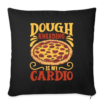 Teig kneten ist mein Sport - Pizzabäcker - Sofakissenbezug 45 x 45 cm - Schwarz - Vorne