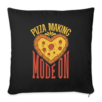Pizza Making Mode On - Pizza Baker - Sofa pillowcase 17,3'' x 17,3'' (45 x 45 cm) - black - Front