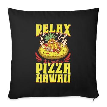 Pizza Hawaii - Pineapple Pizza - Sofa pillowcase 17,3'' x 17,3'' (45 x 45 cm) - black - Front