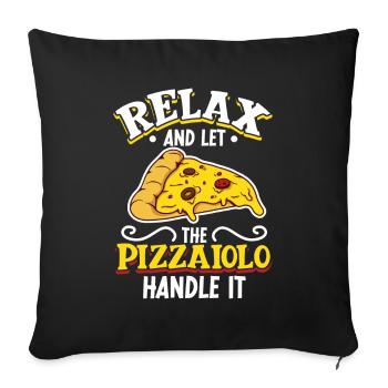 Let the pizzaiolo do it - Pizzaiolo - Sofa pillowcase 17,3'' x 17,3'' (45 x 45 cm) - black - Front