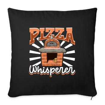 Stone oven Pizza Whisperer - Pizza baker - Sofa pillowcase 17,3'' x 17,3'' (45 x 45 cm) - black - Front